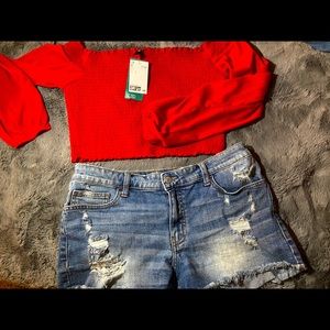 Red crop top